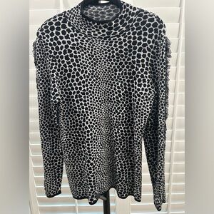 INC International Concepts Black and White Patterned Sweater